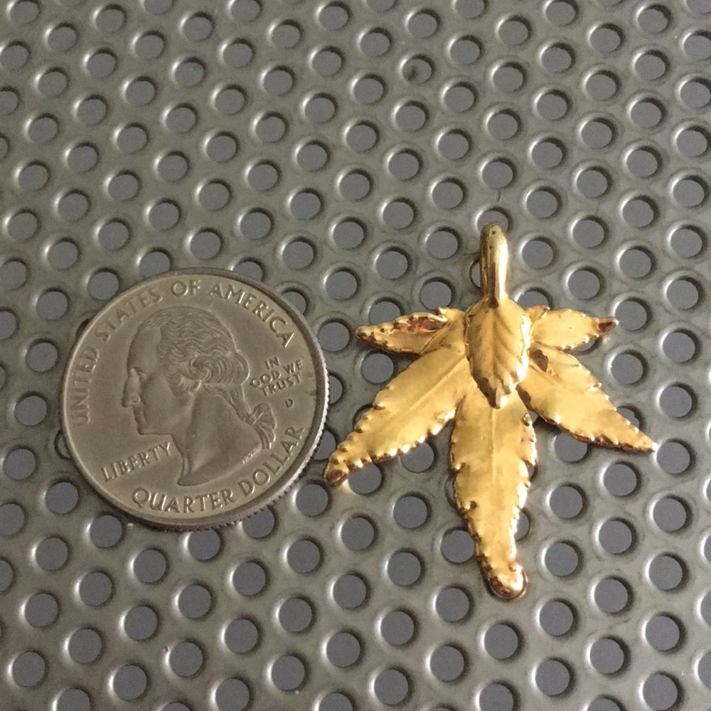 24k Gold Dipped Maple Leaf Pendant - image 5
